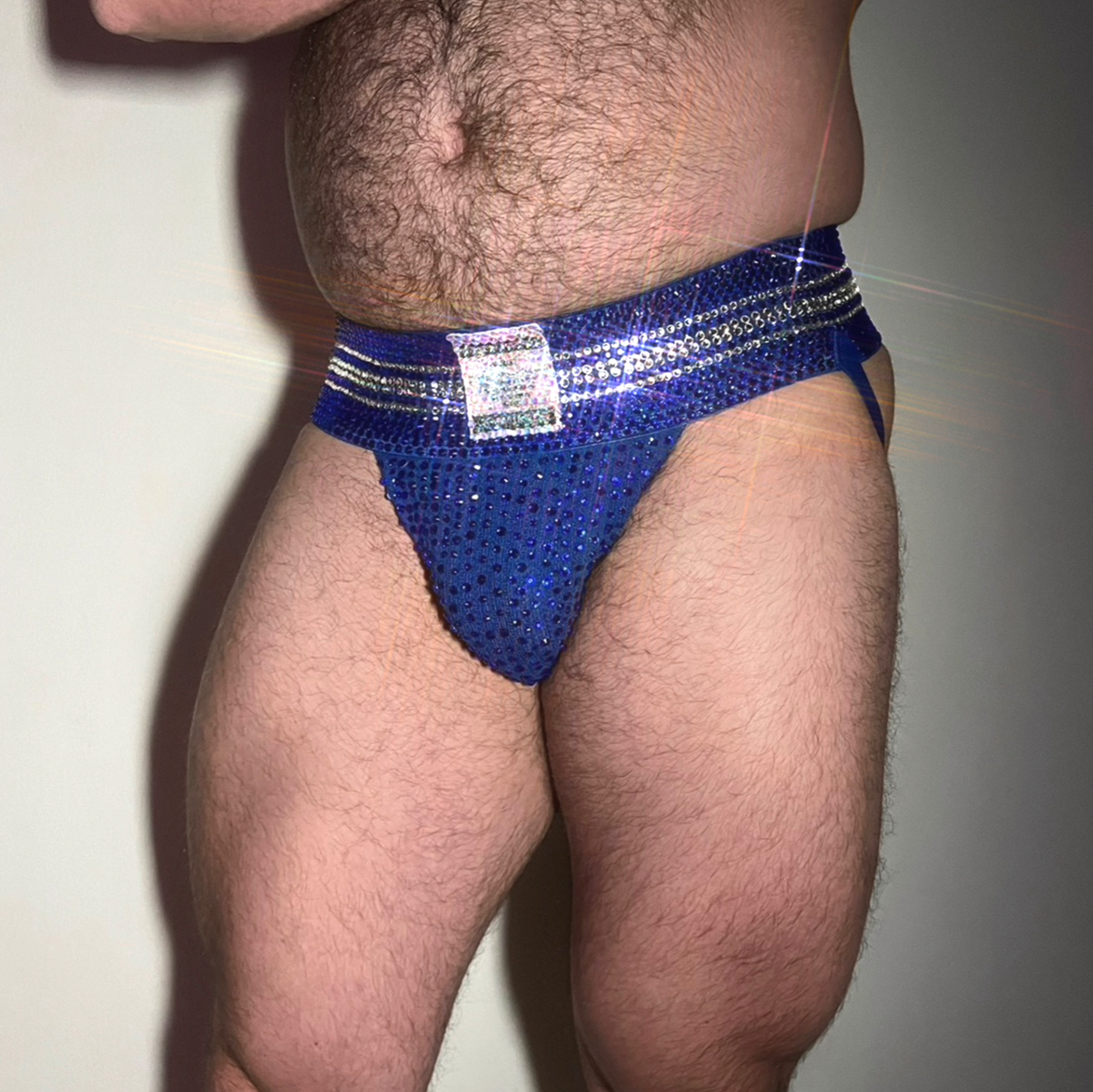 Blue Rhinestoned Jock