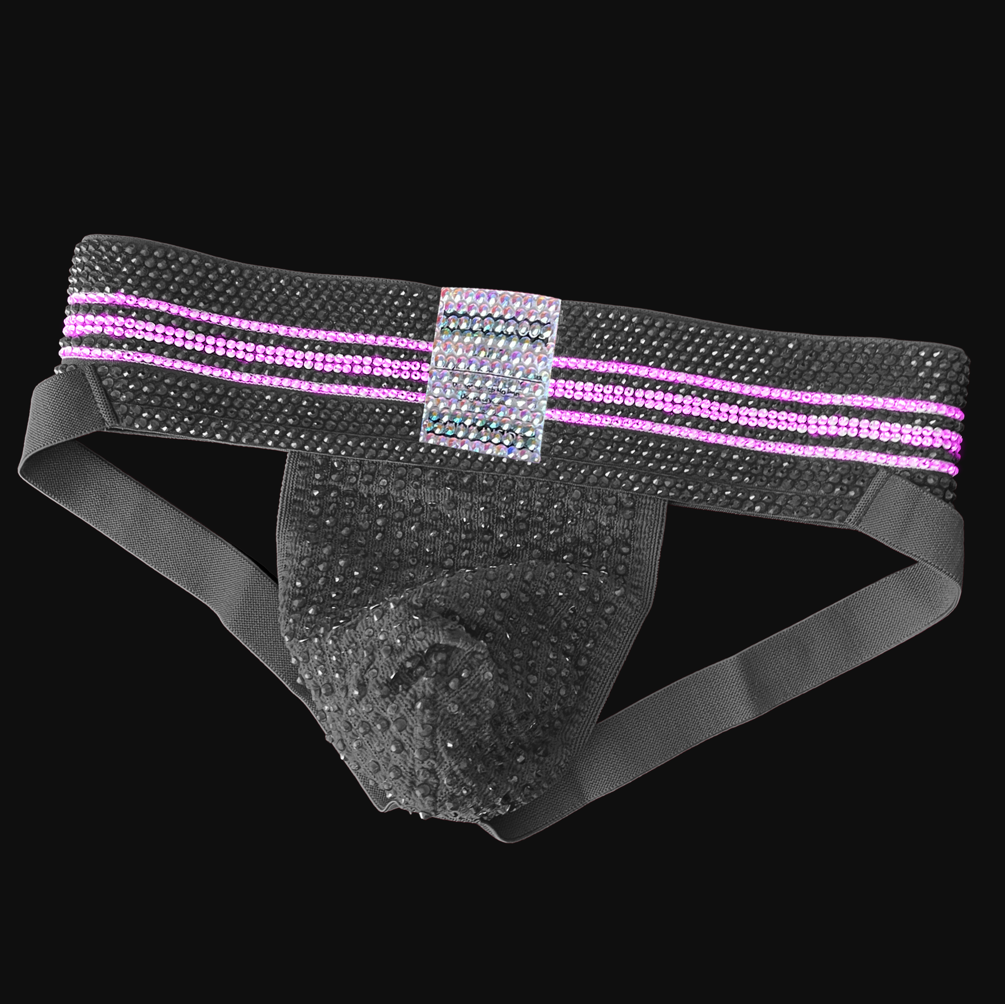 Grey Rhinestoned Jock