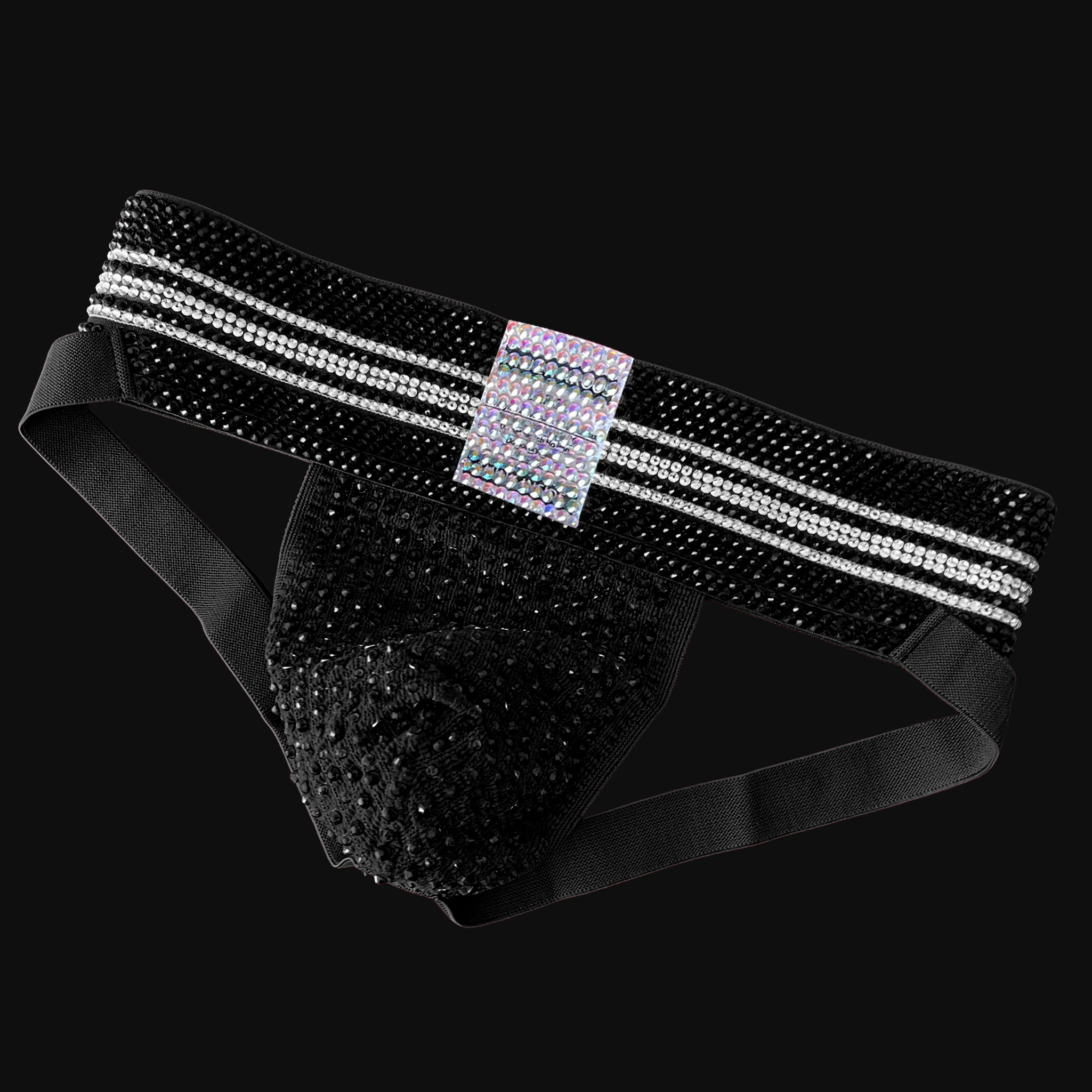 Black Rhinestoned Jock