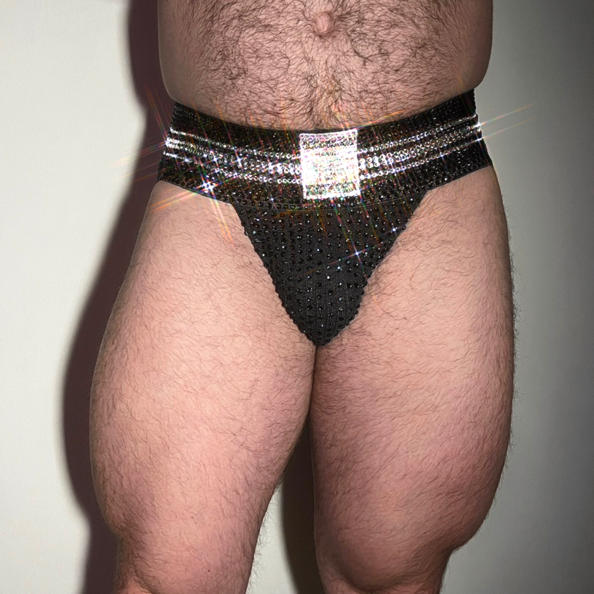 Black Rhinestoned Jock