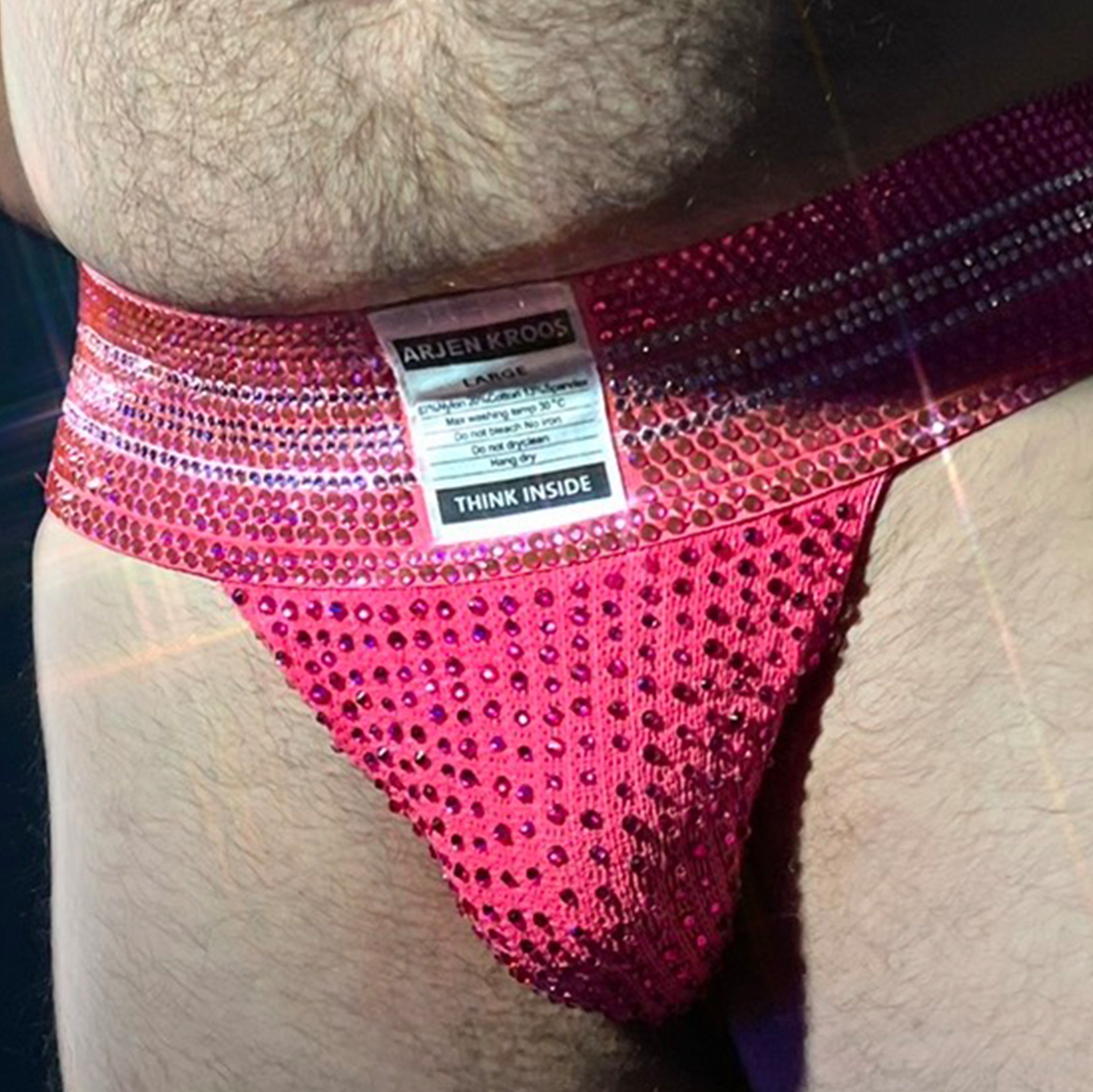 Pink Rhinestoned Jock