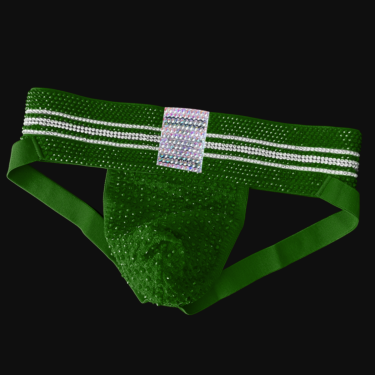 Green Rhinestoned Jock