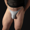 White Rhinestoned Thong