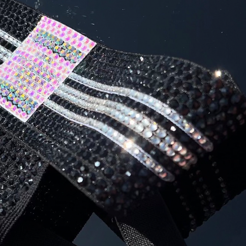 Black & White Striped Rhinestoned Jock