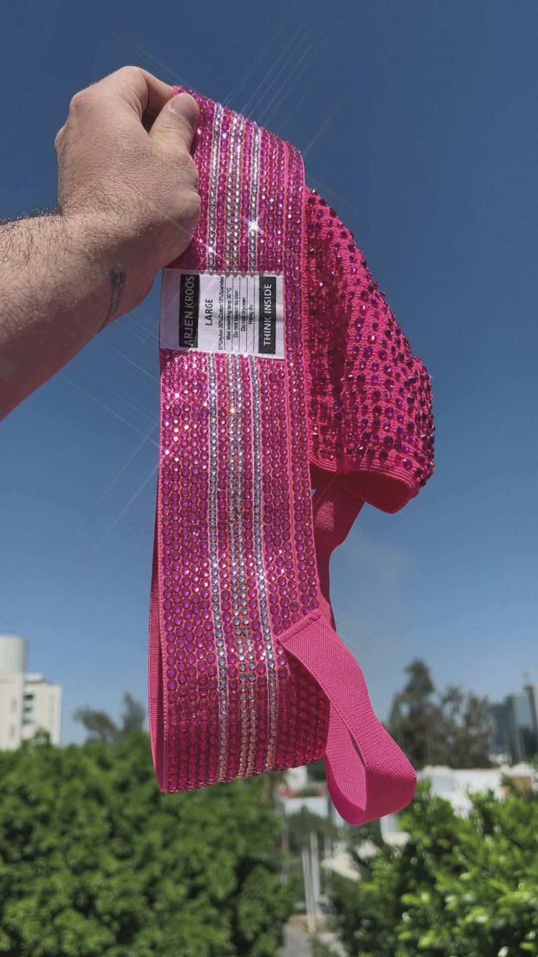 Pink Rhinestoned Jock